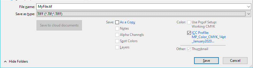 Photoshop Save as TIFF - Include Color Profile