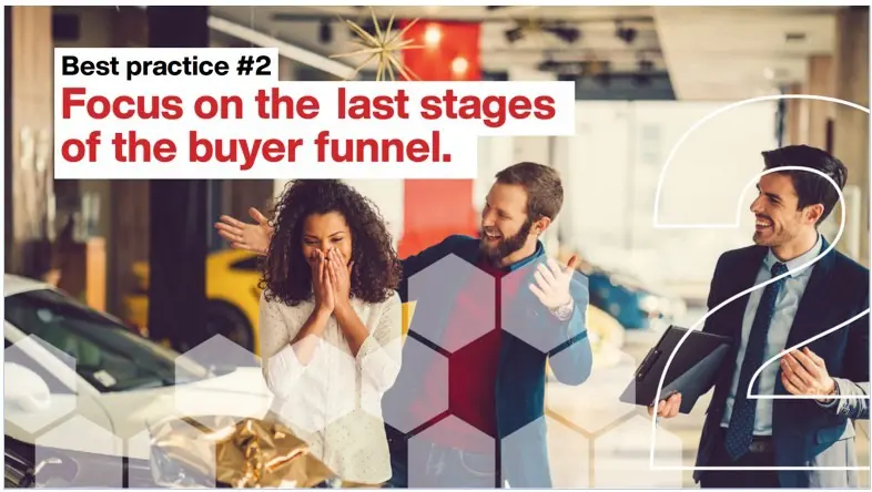 Focus on the last stages of the buyer funnel.